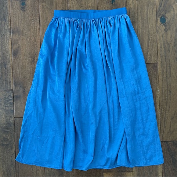 UNIQLO Reversible Silk Tulle Midi Skirt | M | Blue - Picture 6 of 8
